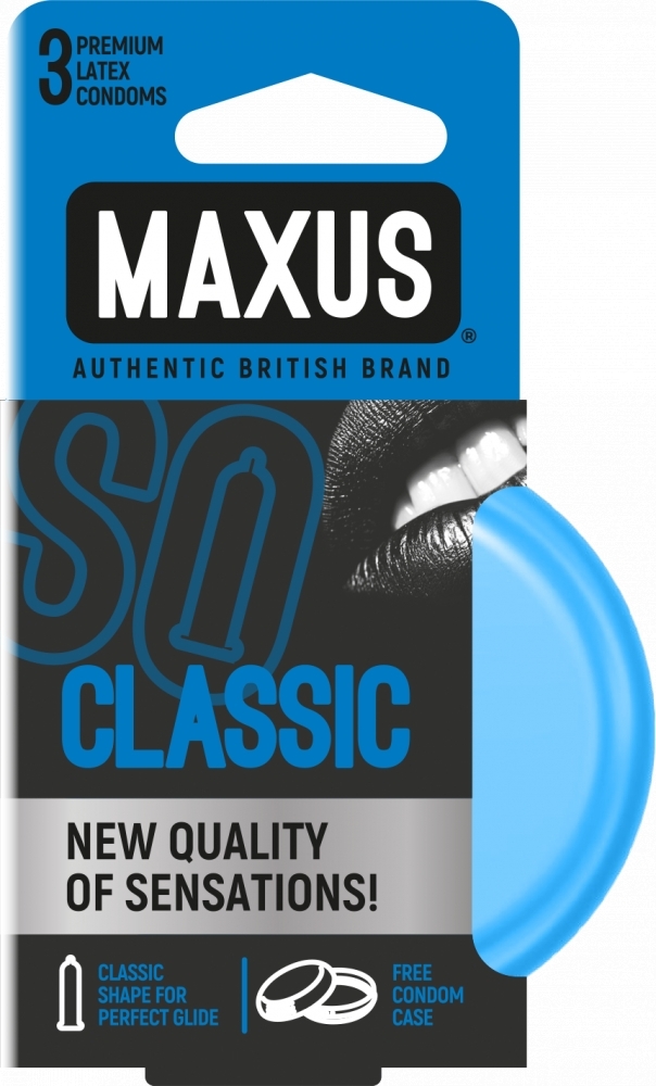 Презервативы классика "Maxus Classic" в жестяном футляре, 3шт 